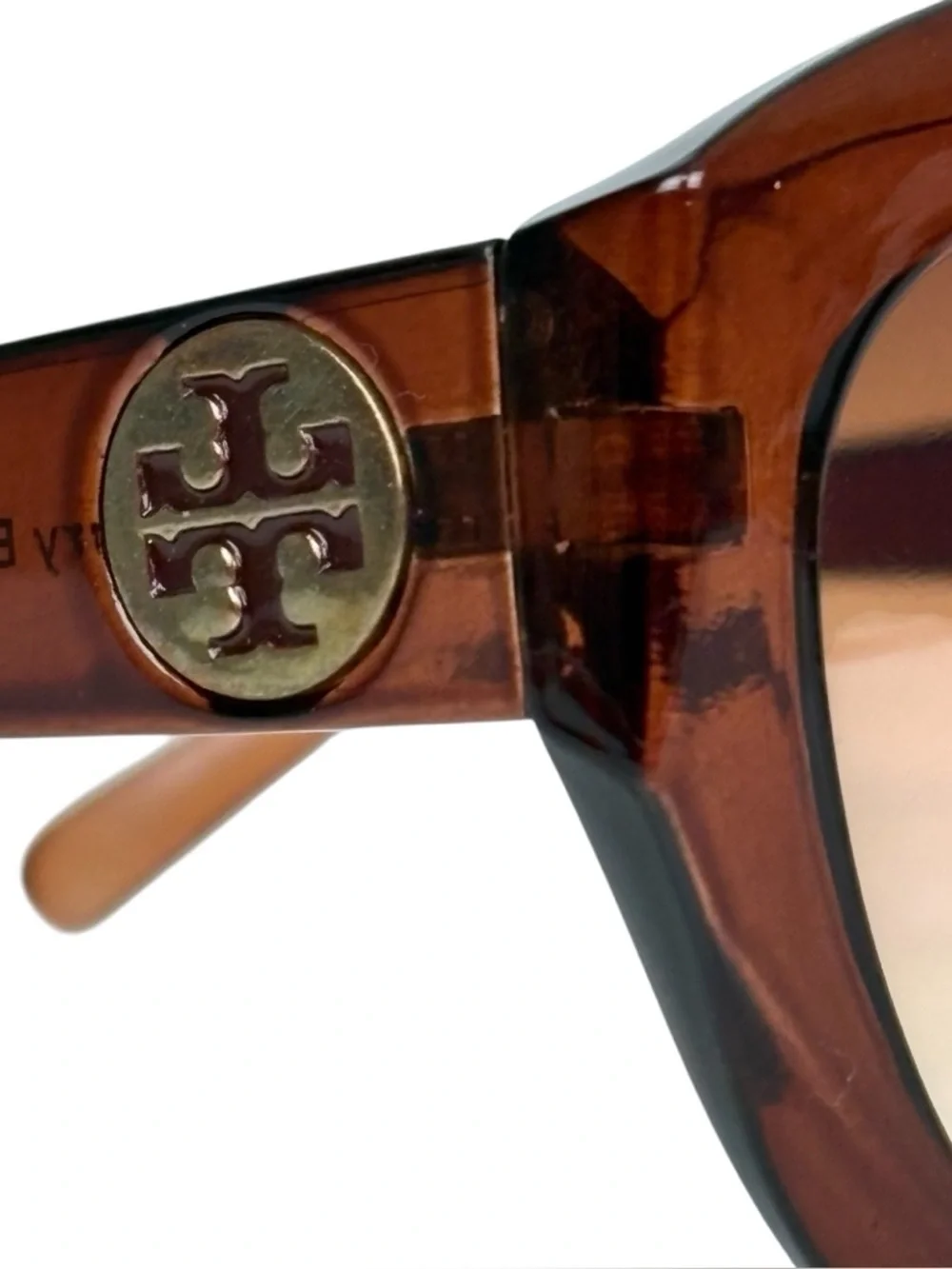 TORY BURCH Logo Brown Gradient Oversized Sunglasses
